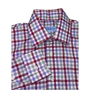Nikky Capri Long Sleeve Button Up Mens Size‎ 16.5 Gingham Check